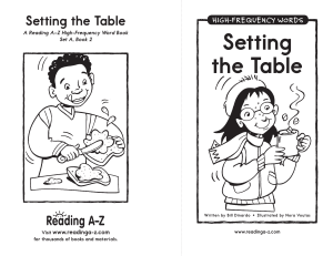 Setting the Table: High-Frequency Word Book for Kids