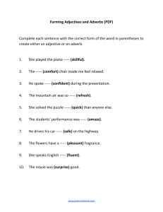 Adjectives and Adverbs Worksheet: Grammar Practice