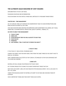 Time Management & Productivity: Chet Holmes' Sales Machine