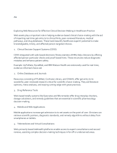 Web Resources for Clinical Decision-Making in Healthcare Practice