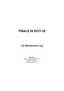 Car Maintenance Log - DCIT-25 Project