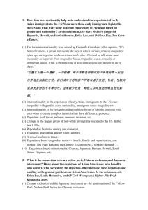 Asian Immigration to US: Intersectionality & Exclusion