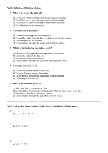 Mean, Median, Mode, Range Worksheet