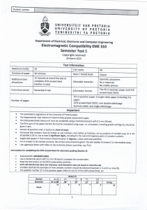 Electromagnetic Compatibility Exam - Transmission Lines