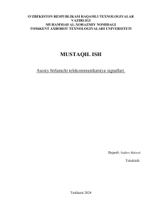 Telekommunikatsiya Signallari: Analog, Raqamli, Modulyatsiya