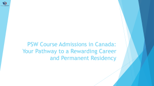 PSW Course Admissions in Canada: A Guide for Newcomers