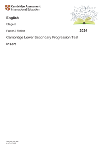 Stage 8 English Fiction Test Insert: Neverwhere Extract