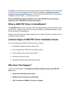 QuickBooks ABS PDF Driver Installation Troubleshooting