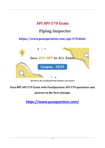 API-570 Piping Inspector Exam Questions & Answers