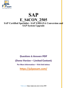 SAP E_S4CON_2505 Exam Questions & Answers (Demo)