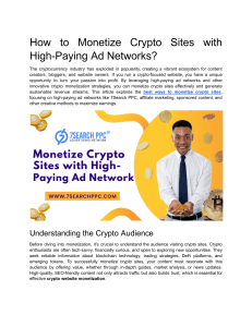 Monetize Crypto Sites: High-Paying Ad Networks & Strategies