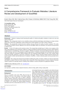 Website Evaluation Framework: Literature Review & GoodWeb