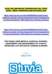 Lewis's Medical-Surgical Nursing Test Bank, 12th Ed.