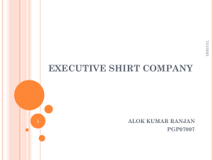 Executive Shirt Company: Production Process Analysis
