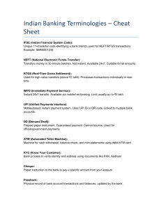 Indian Banking Terminology Cheat Sheet