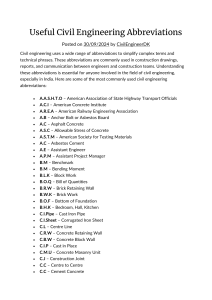 Skr&oacute;ty w Inżynierii Lądowej: Przydatna Lista Referencyjna