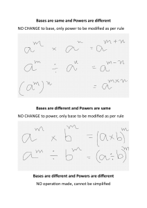 Exponent Rules Reference Sheet