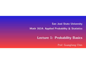 Probability Basics: Sample Spaces & Events - Lecture Notes