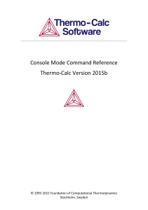 Thermo-Calc 2015b Console Mode Command Reference Guide