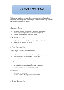 Article Writing Guide: Steps to Effective Writing