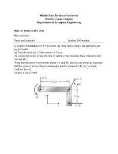 Statics Quiz: Resultant Force & Line of Action - ASE 261