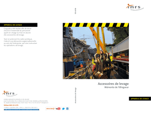 Mémento de sécurité des accessoires de levage pour élingueurs