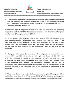 Refrigeration & Heat Pump Cycle Problems - Thermodynamics