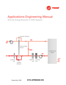 Air-to-Air Energy Recovery in HVAC Systems: Engineering Manual