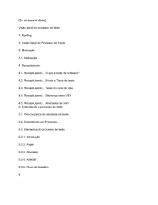 Vis&atilde;o Geral do Processo de Teste de Software