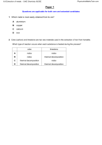 Metal Extraction IGCSE Chemistry Exam Questions