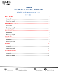 IELTS Vocabulary & Speaking: Top 10 Topics (Band 7.5+)