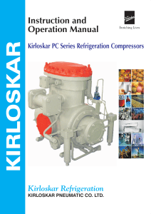 Kirloskar PC Series Refrigeration Compressor Manual