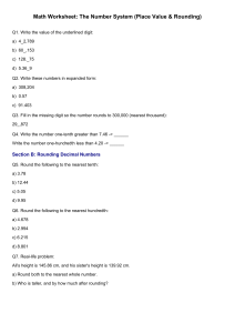 Math Worksheet: Place Value & Rounding