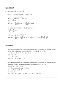 Vector Calculus Exercises: Dot Product, Projections, Lines & Planes