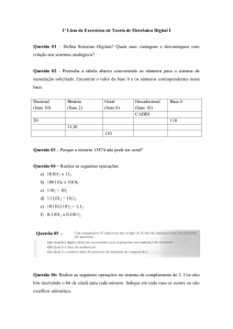 Lista de Exercícios Teoria de Eletrônica Digital I