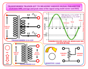 Transformer Trainer Kit Diagram: Signal Parameters