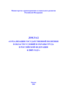 Отчет об охране труда в России за 2005 год