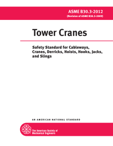 Tower Cranes Safety Standard ASME B30.3-2012 | Erection, Operation, Maintenance
