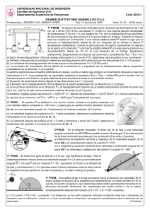 Examen de Dinámica - Vibraciones Estructurales y Problemas de Impacto