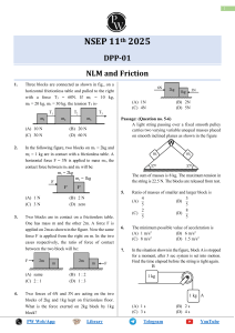 NLM & Friction DPP: High School Physics Problems