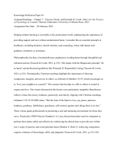 Ethics in Psychology: Reflection on Helping Without Harming