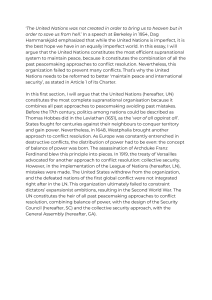 The UN: Peacemaking, Failures, and the Need for Reform