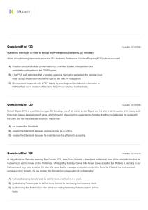 CFA Level I Ethical & Professional Standards Practice Questions
