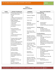 CXC French & Spanish Syllabus Breakdown Form 4-5