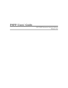 PSPP Users' Guide: GNU Statistical Analysis Software Manual 2.0.1