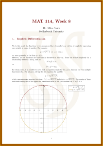 Implicit Differentiation & Rates of Change - Calculus Notes