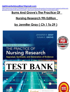 Nursing Research Test Bank: Burns & Grove, 9th Edition