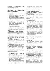 STS Reviewer: Science, Technology, & Society Concepts