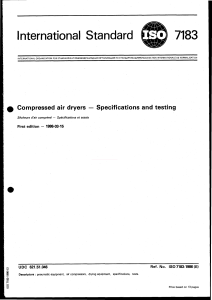 ISO 7183: Compressed Air Dryers - Specifications & Testing