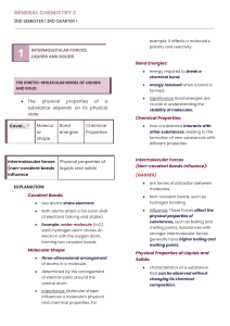 Intermolecular Forces, Liquids & Solids: Chemistry Notes
